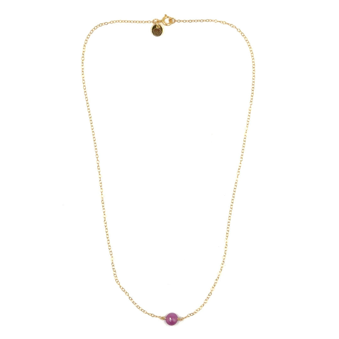 pink tourmaline classic cable necklace
