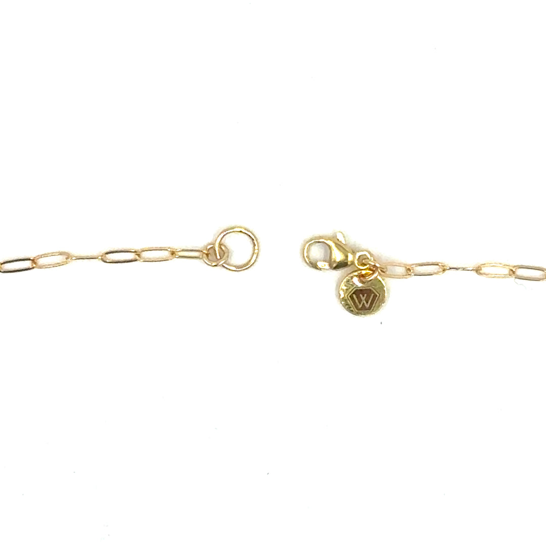 pink tourmaline paperclip chain necklace