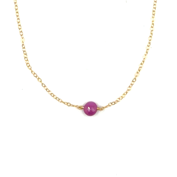 pink tourmaline classic cable necklace