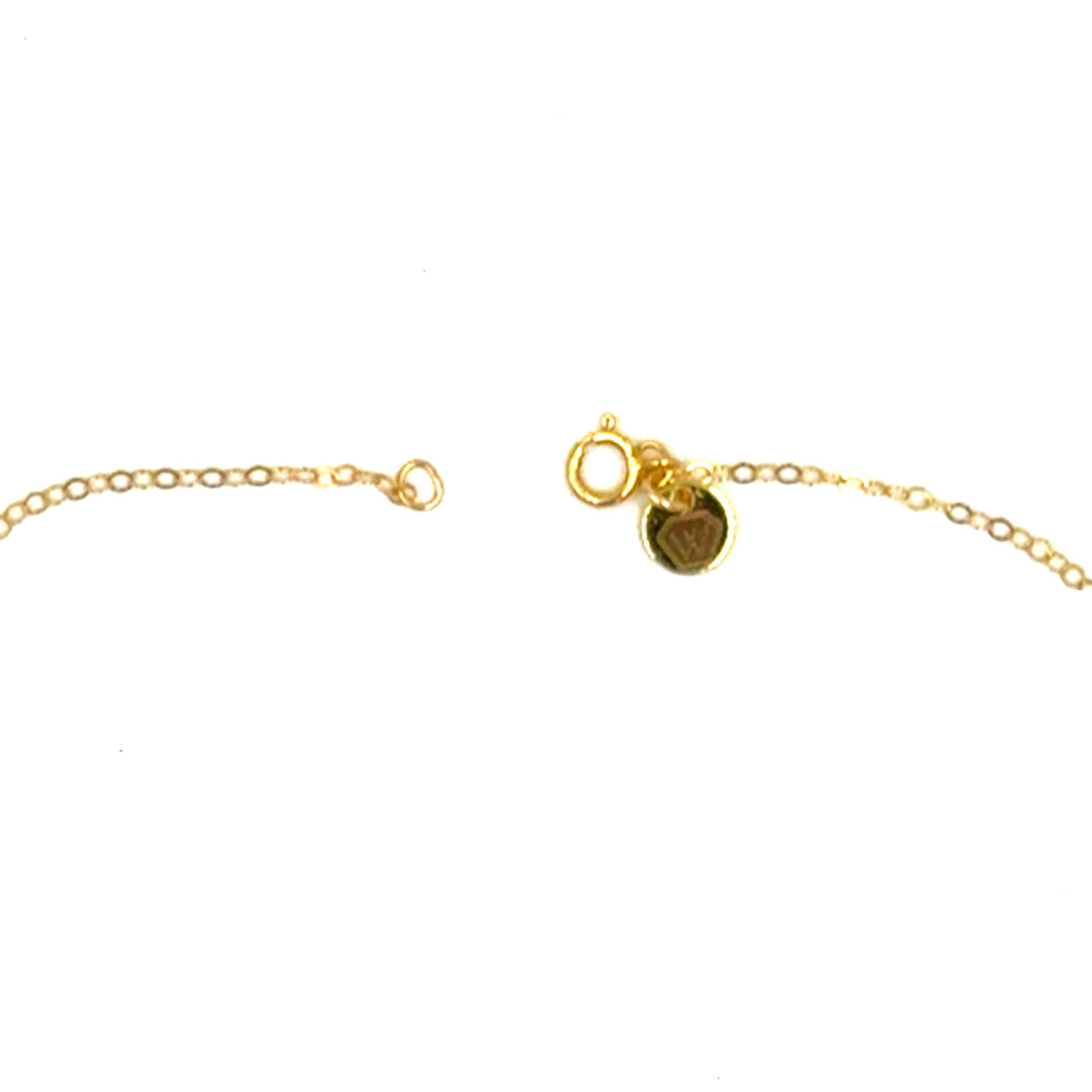 pink tourmaline curved bar necklace