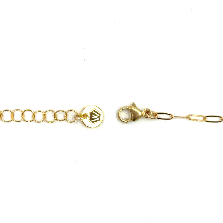 pink tourmaline paperclip chain bracelet