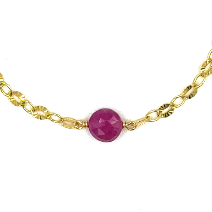 pink tourmaline starburst link bracelet