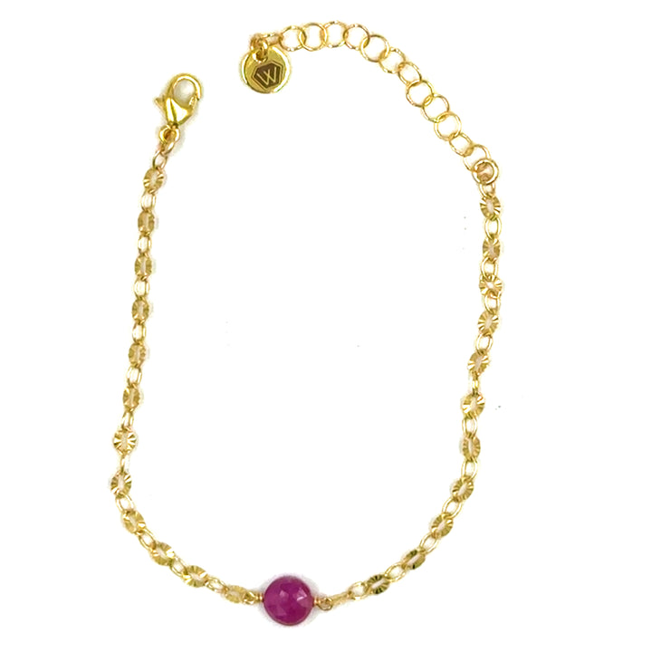 pink tourmaline starburst link bracelet