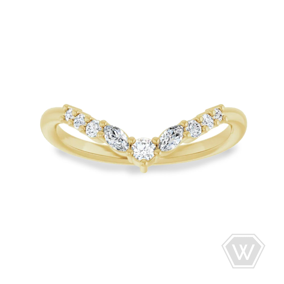 v-shaped contour diamond band - workshopunderground.com