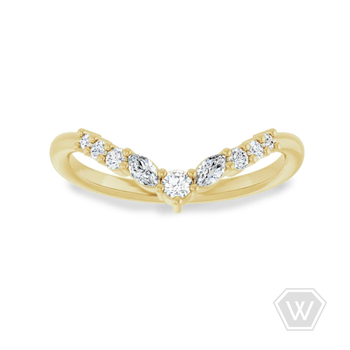 v-shaped contour diamond band - workshopunderground.com
