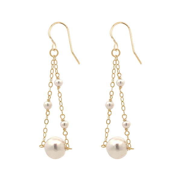 14K van luna - trapeze akoya pearl earrings - Workshop Fine Jewelry