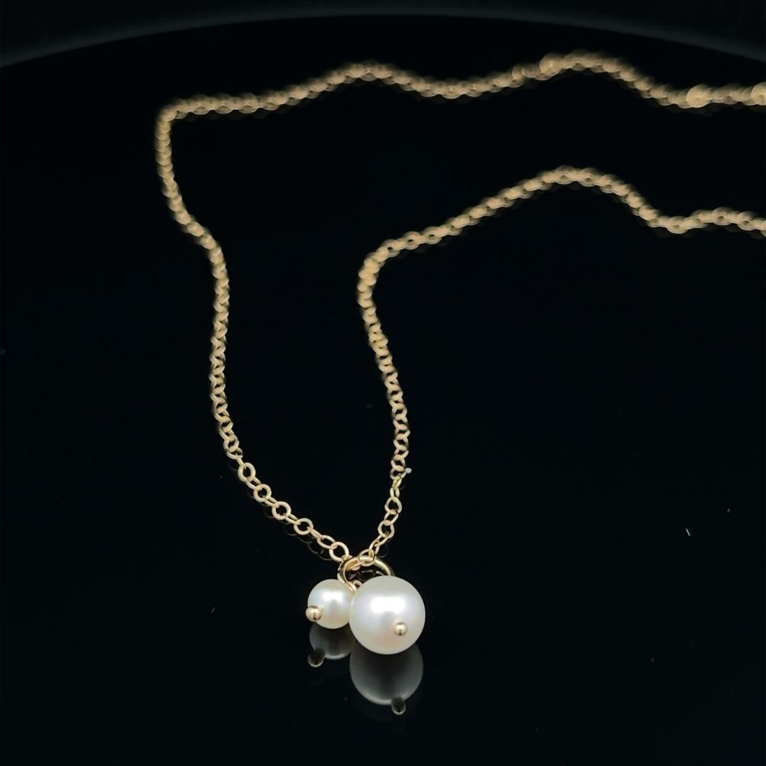 van luna - akoya pearl duet pendant necklace - workshopunderground.com