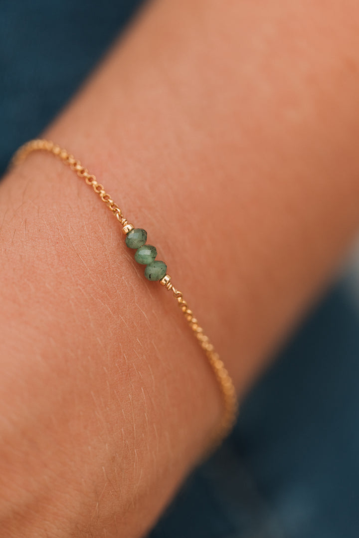 triple baby birthstone bracelet