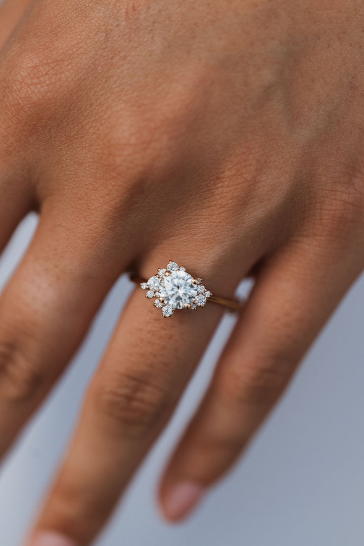 1 1/3 ctw celestial diamond halo engagement ring