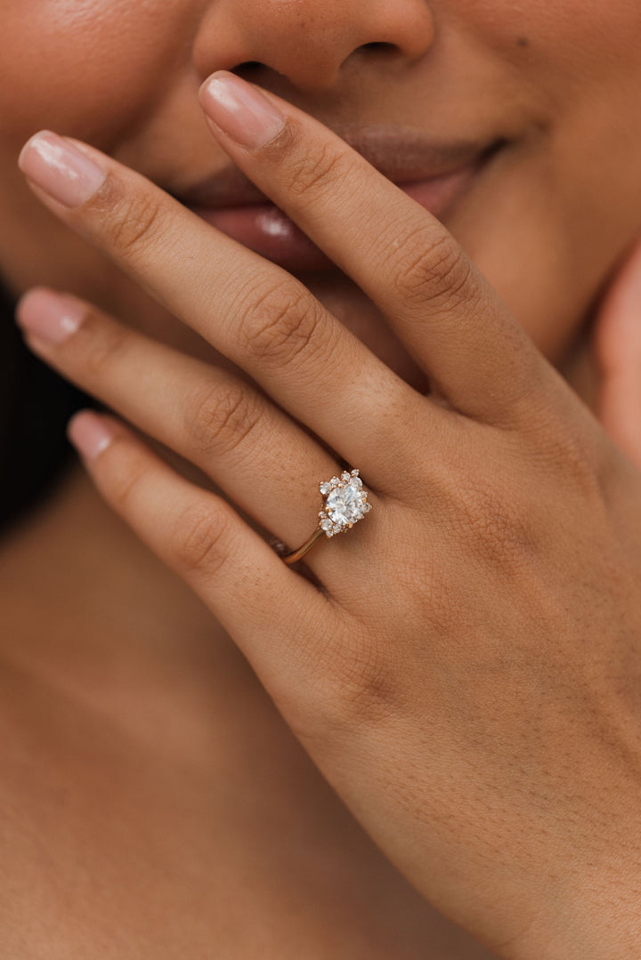 1 1/3 ctw celestial diamond halo engagement ring
