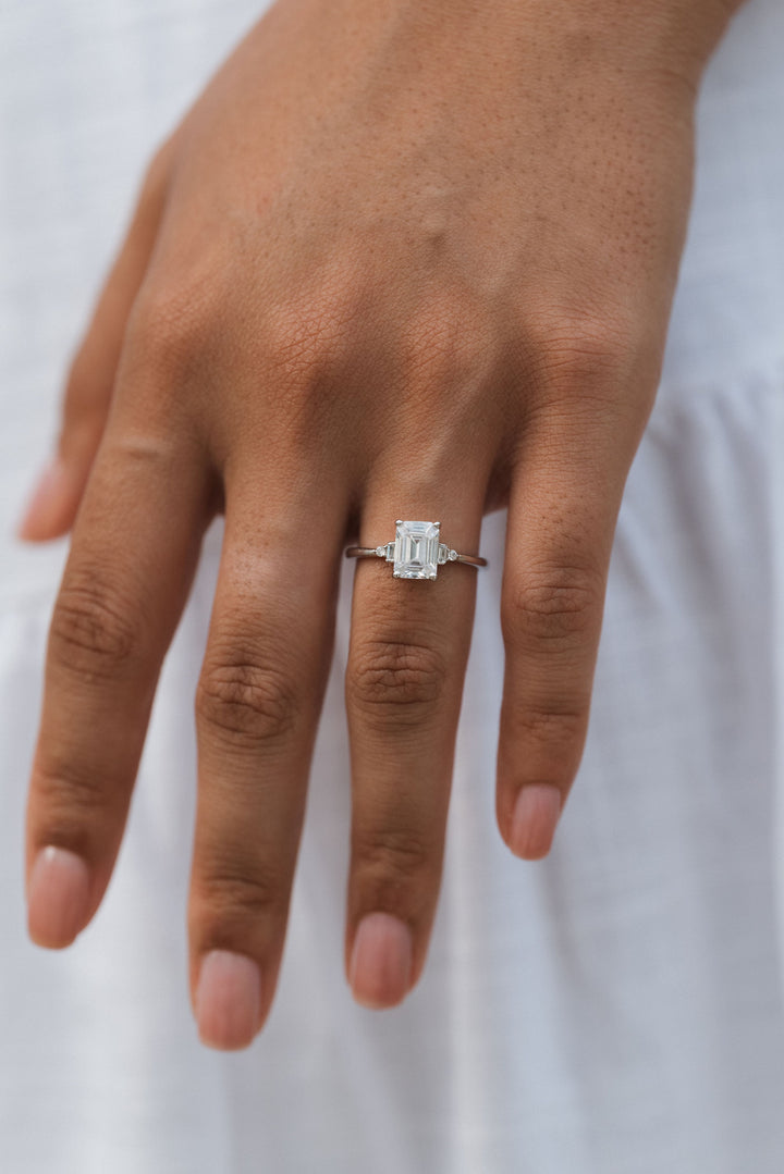 1 ctw emerald-cut diamond engagement ring - Workshop Fine Jewelry