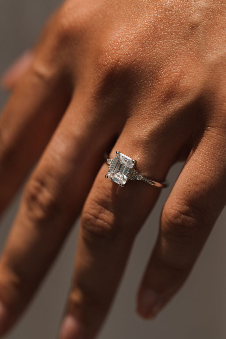 1 ctw emerald-cut diamond engagement ring - Workshop Fine Jewelry