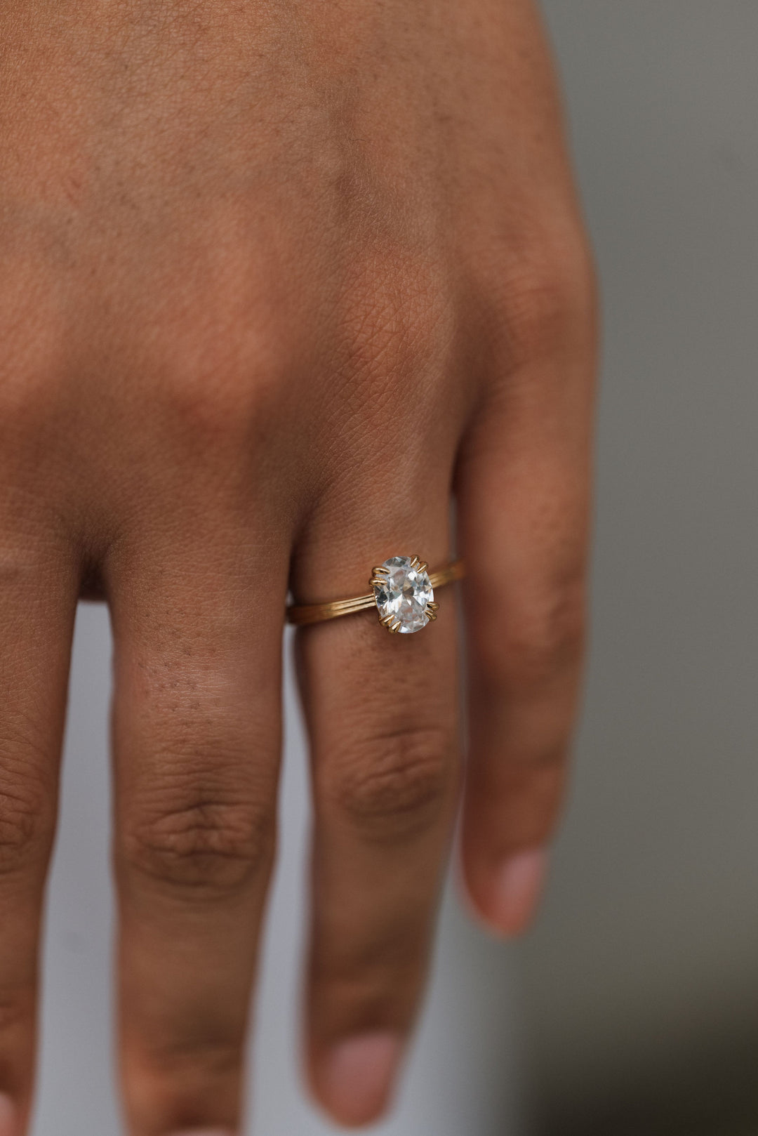 1 ctw double claw oval diamond engagement ring - Workshop Fine Jewelry