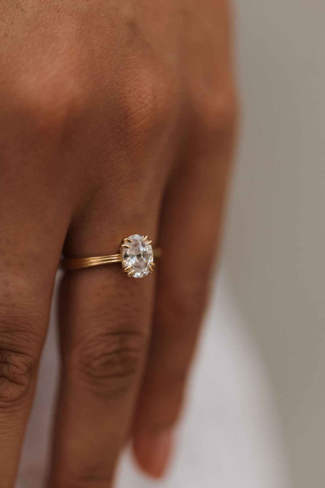 1 ctw double claw oval diamond engagement ring - Workshop Fine Jewelry