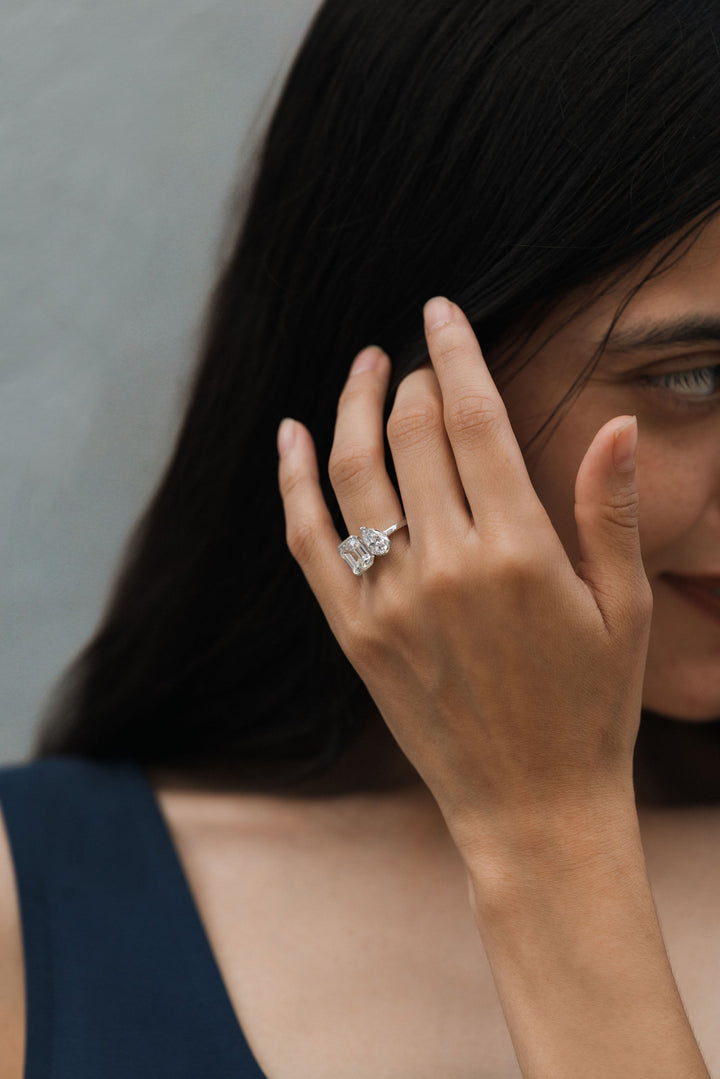 3.5 ctw moi et toi diamond engagement ring - Workshop Fine Jewelry