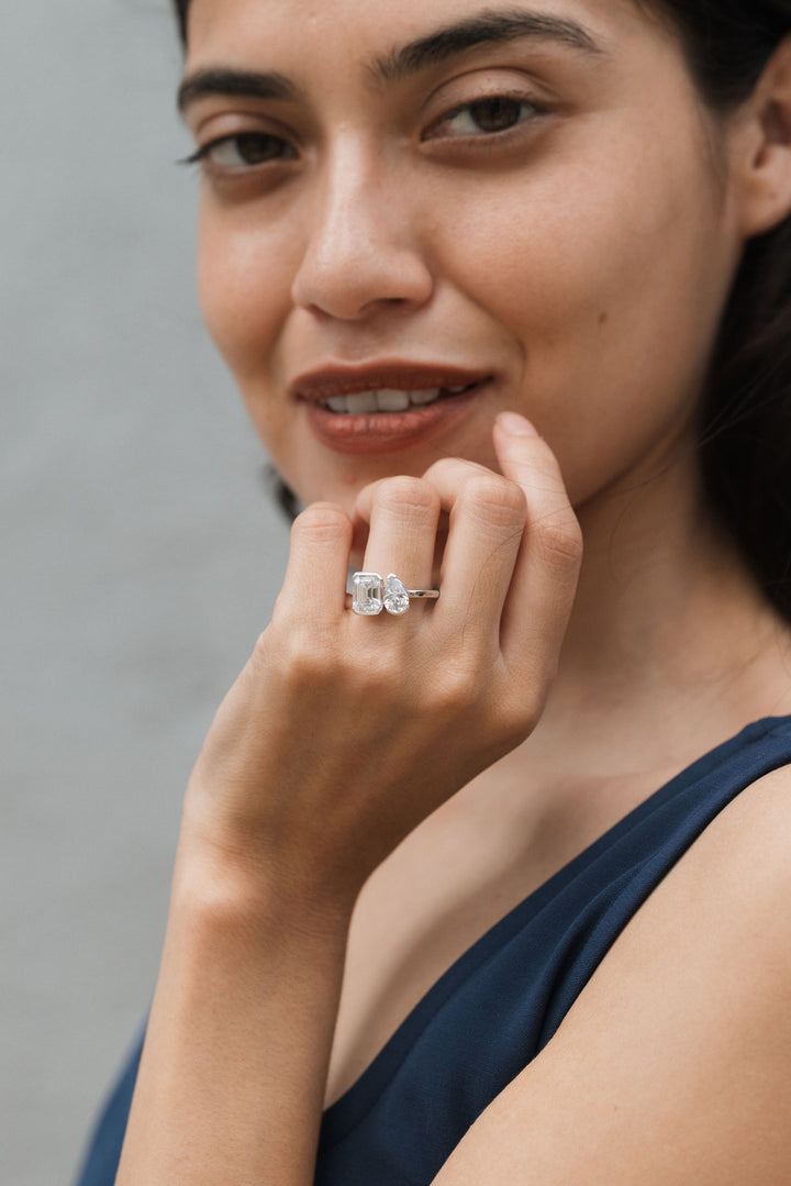 3.5 ctw moi et toi diamond engagement ring - Workshop Fine Jewelry