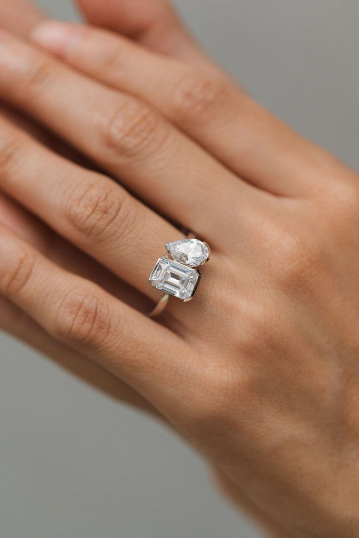 3.5 ctw moi et toi diamond engagement ring - Workshop Fine Jewelry