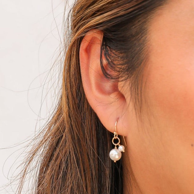 14K van luna - akoya pearl duet earrings
