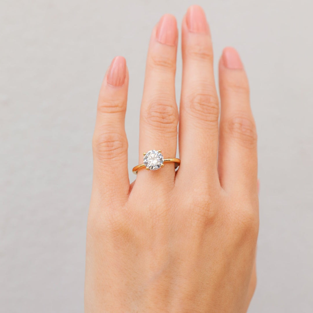 2 ctw floral solitaire round diamond engagement ring