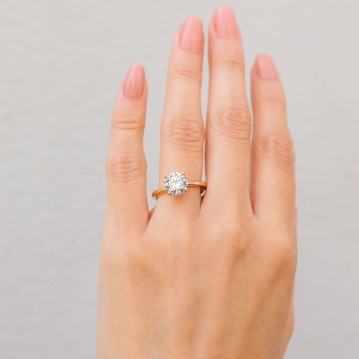 2 ctw floral solitaire round diamond engagement ring