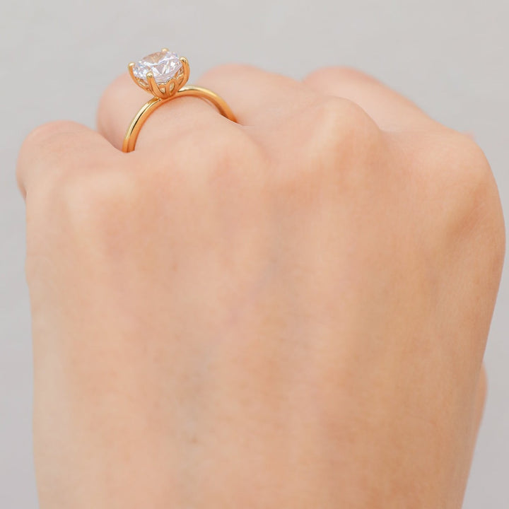 2 ctw floral solitaire round diamond engagement ring