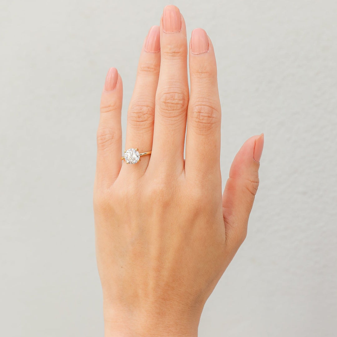 2 ctw floral solitaire round diamond engagement ring