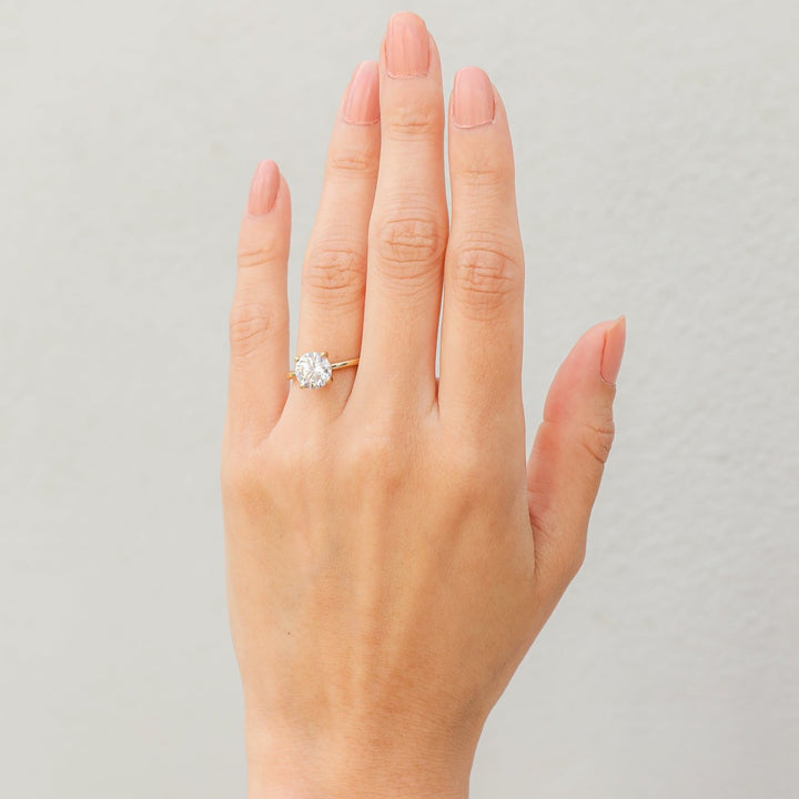 2 ctw floral solitaire round diamond engagement ring