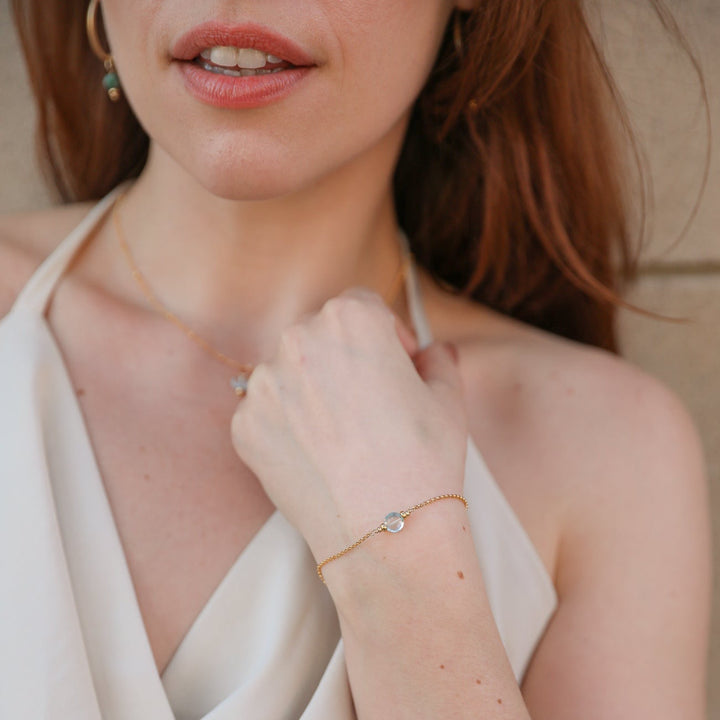 faceted birthstone coin charm bracelet