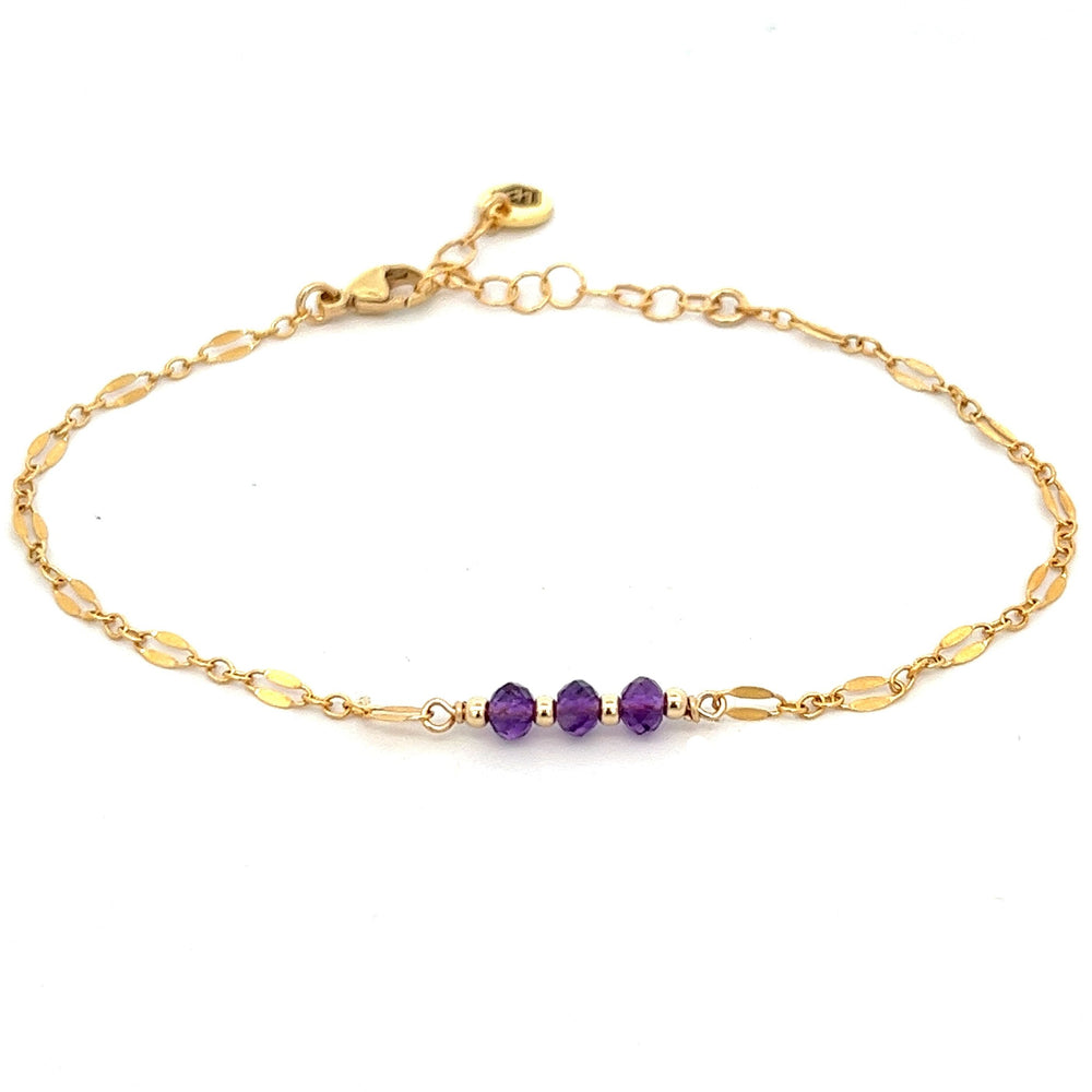 L'amethyste sequin chain bracelet - natural amethyst - workshopunderground.com