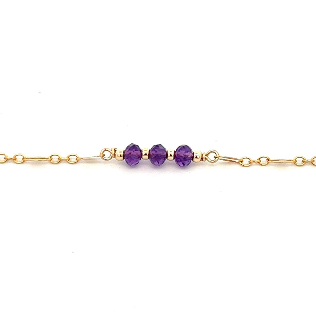 L'amethyste sequin chain bracelet - natural amethyst - workshopunderground.com