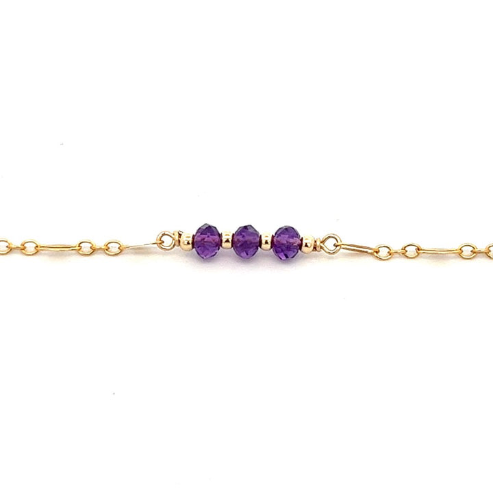 L'amethyste sequin chain bracelet - natural amethyst - workshopunderground.com