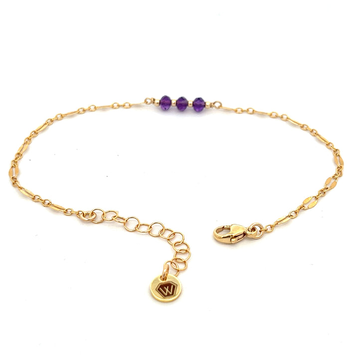 L'amethyste sequin chain bracelet - natural amethyst - workshopunderground.com