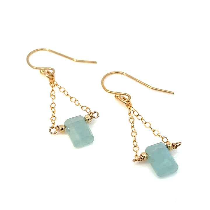 birthstone baguette trapeze earrings - workshopunderground.com