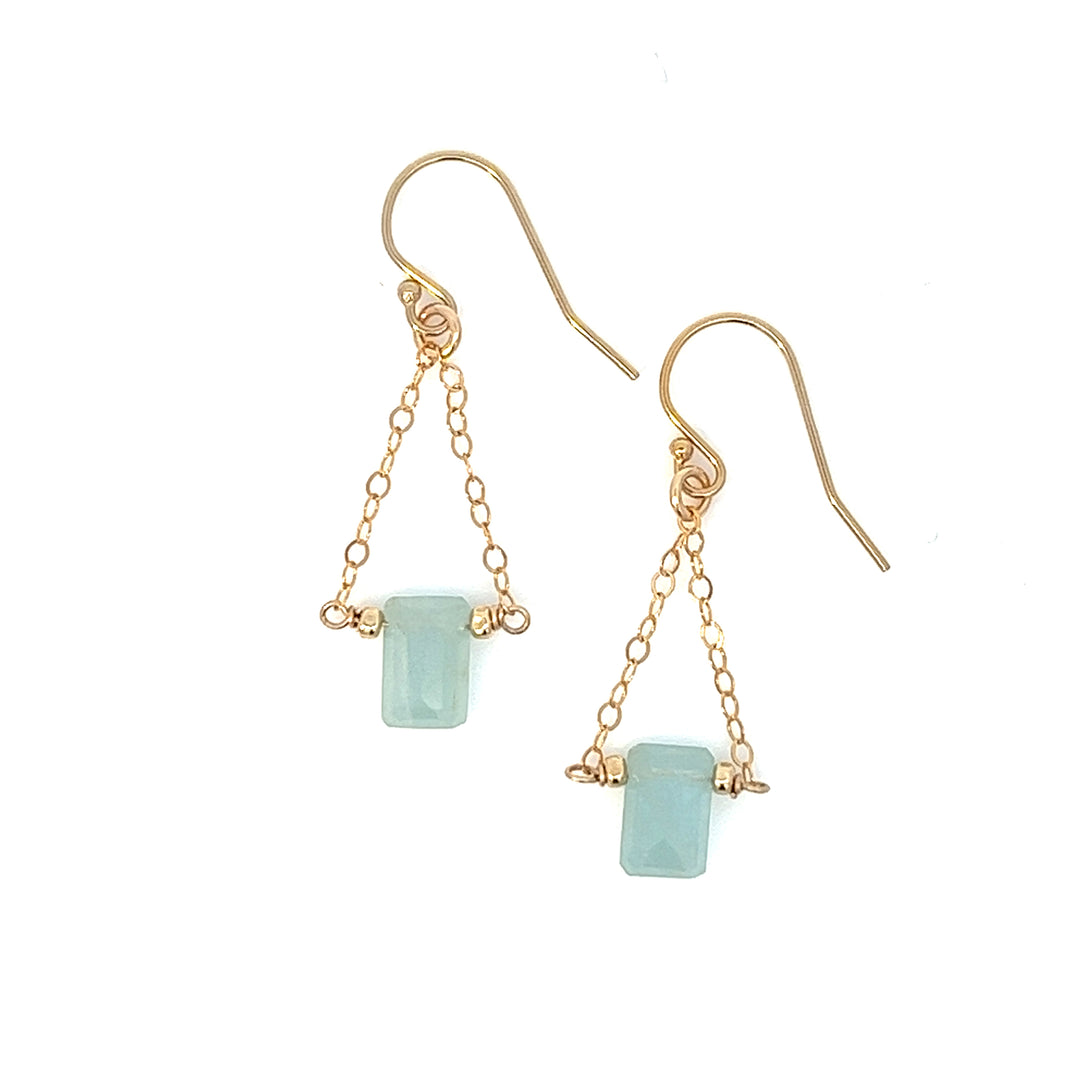 birthstone baguette trapeze earrings - workshopunderground.com