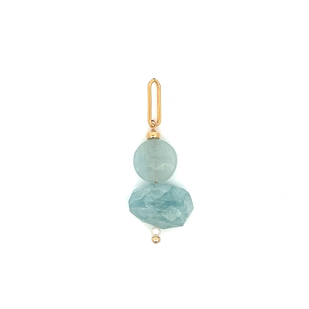 aquamarine duo pendant necklace - workshopunderground.com
