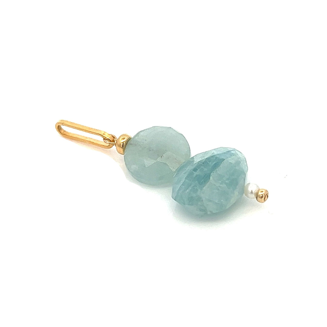 aquamarine duo pendant necklace - workshopunderground.com