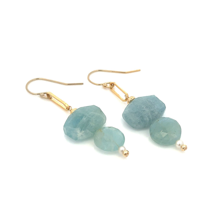 aquamarine duo drop earrings - workshopunderground.com