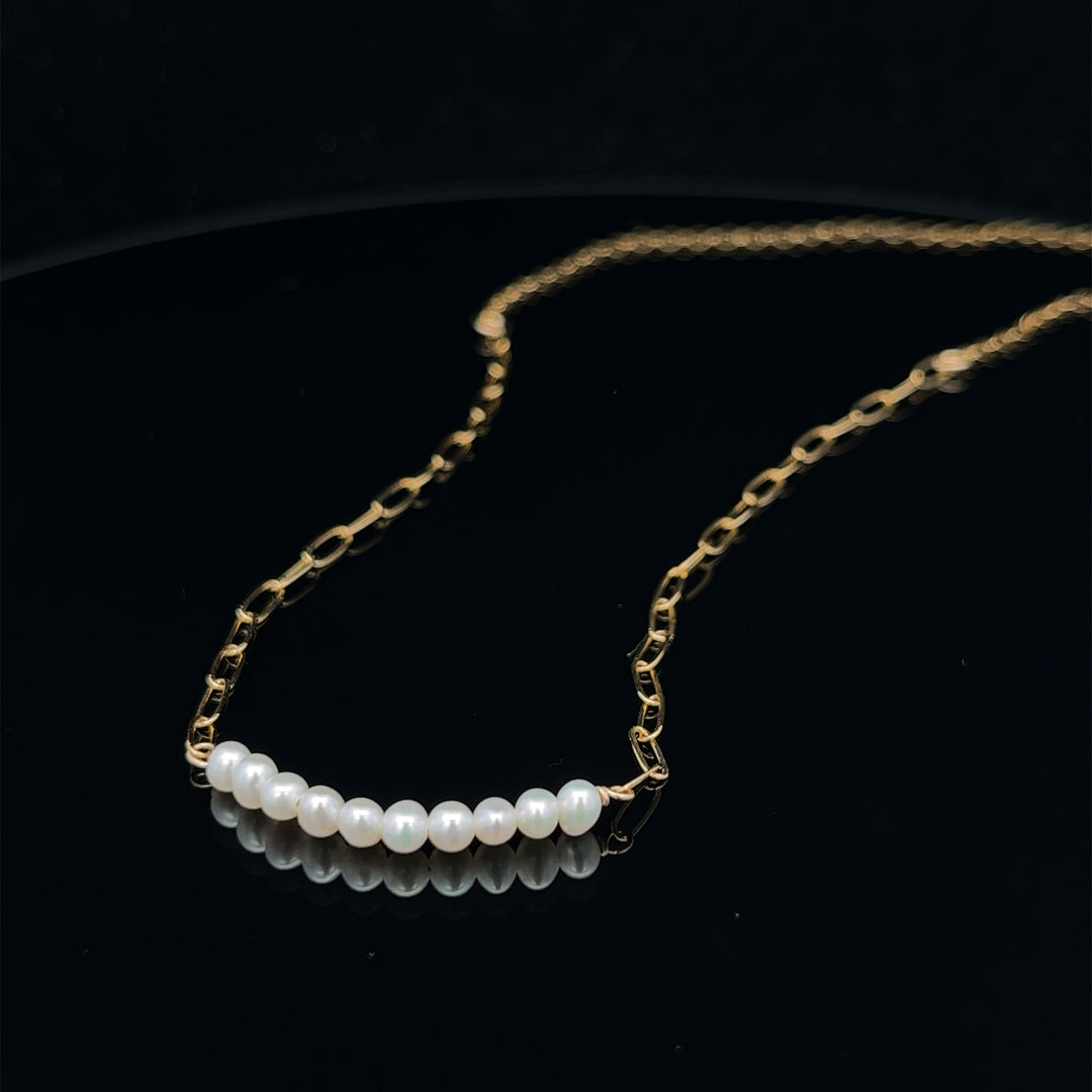 baby pearl bar duo-chain necklace - workshopunderground.com