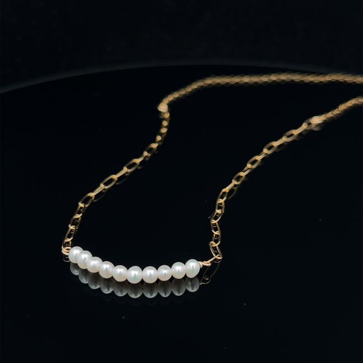 baby pearl bar duo-chain necklace - workshopunderground.com