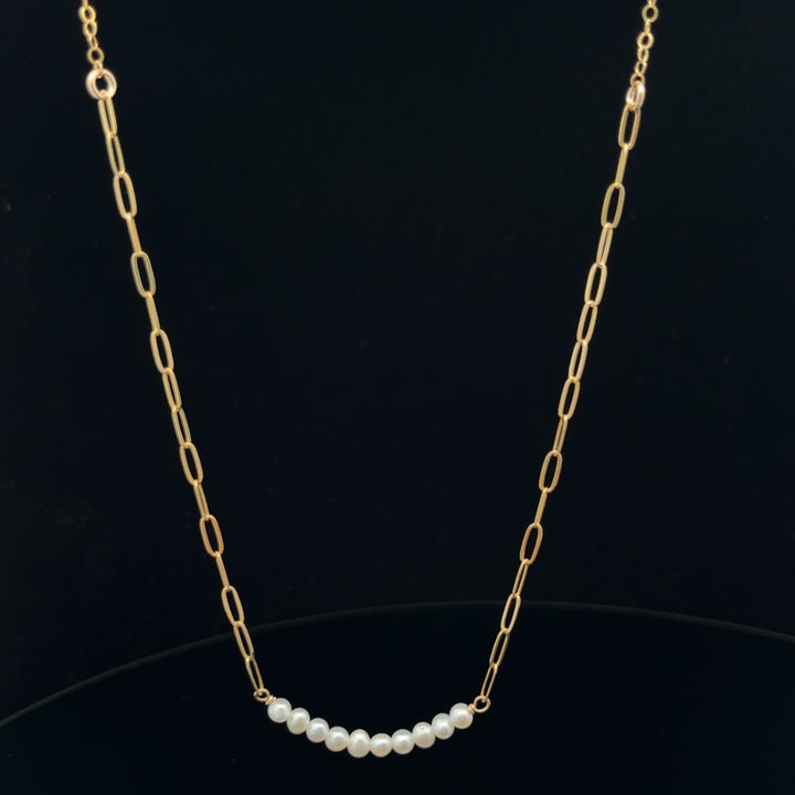 baby pearl bar duo-chain necklace - workshopunderground.com