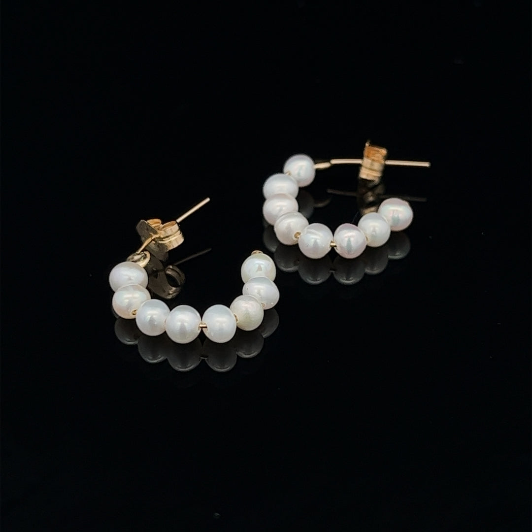 baby pearl crescent hoops - workshopunderground.com