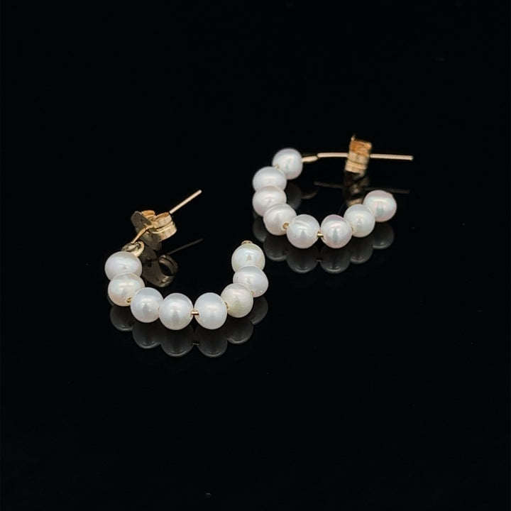 baby pearl crescent hoops - workshopunderground.com