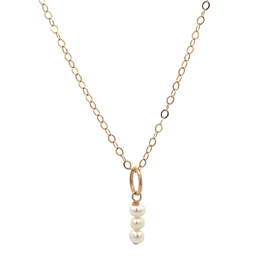 three baby pearl stick pendant necklace - workshopunderground.com