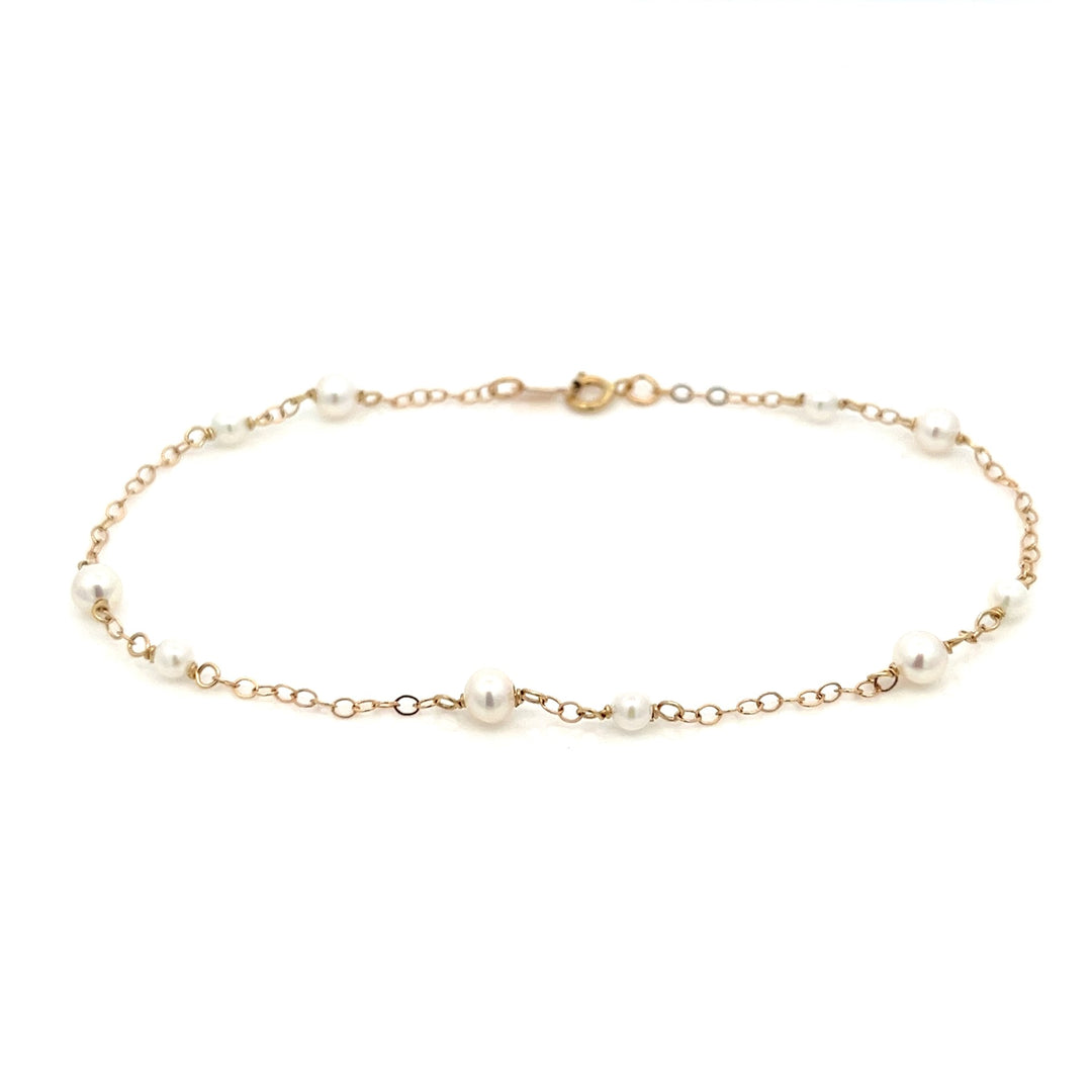 van luna - big & small akoya pearl station bracelet - workshopunderground.com