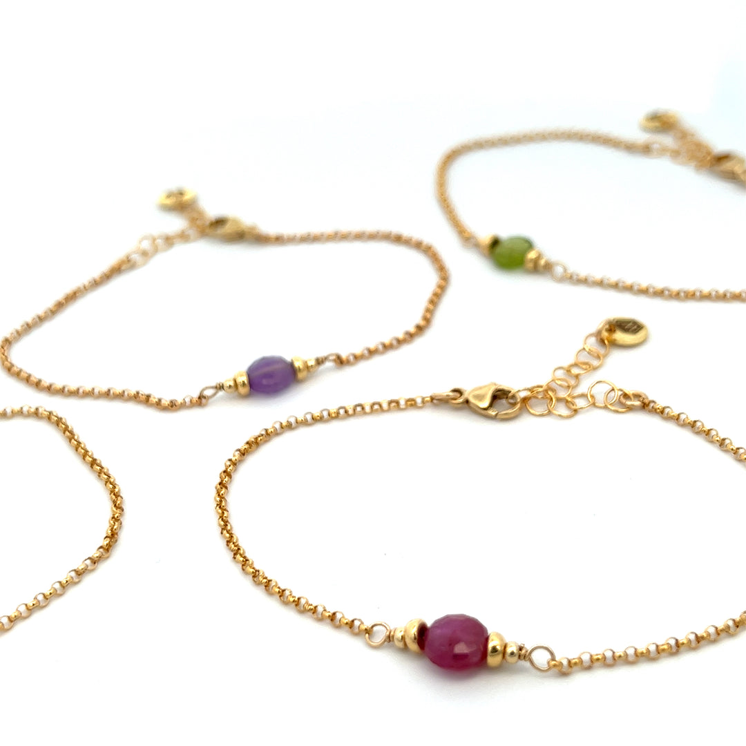 faceted birthstone coin charm bracelet - workshopunderground.com