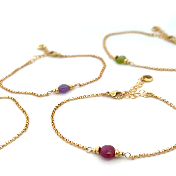 faceted birthstone coin charm bracelet - workshopunderground.com