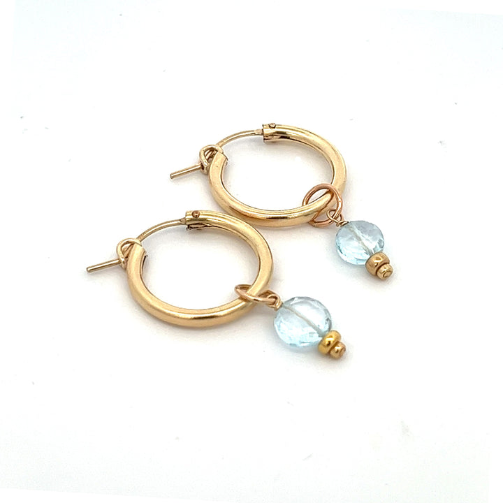 faceted birthstone coin charm - hoop earrings - workshopunderground.com