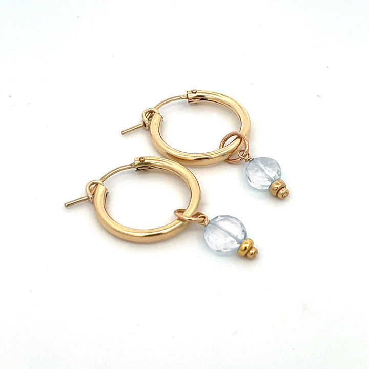 faceted birthstone coin charm - hoop earrings - workshopunderground.com