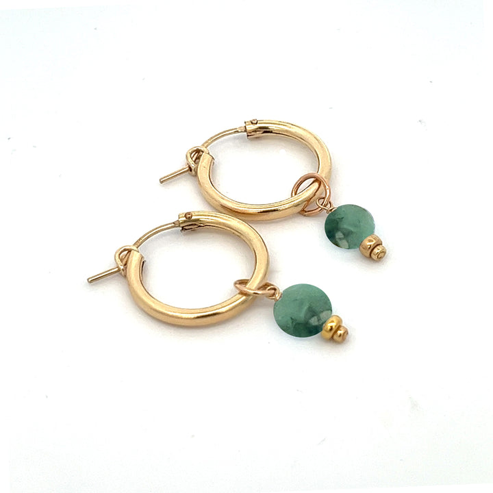 faceted birthstone coin charm - hoop earrings - workshopunderground.com