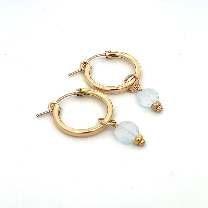faceted birthstone coin charm - hoop earrings - workshopunderground.com